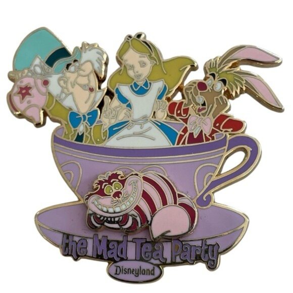 Disney Pins Set of 2 The Mad Tea Party Spinner and Teacup 2005 EUC - Picture 7 of 10